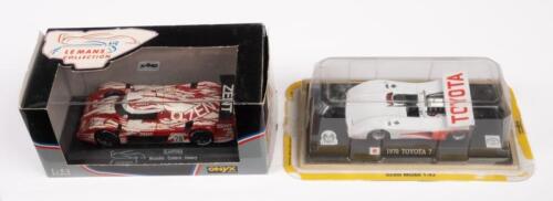 TOYOTA 7, TOYOTA GT-ONE: Two 1:43 scale Delprado/Onyx models including a 1970 Toyota 7 and a Toyota GT-ONE 'Zent' #28 Le Mans 1998 Brundle-Collard-Helary