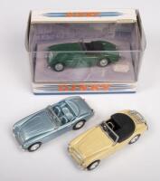 AUSTIN HEALEY: Three 1:43 scale Dinky/Corgi&nbsp;models including 1956 Austin Healey 100 BN2 and two 3000 Mk 1