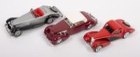 CORD, BUGATTI, MERCEDES BENZ: Three 1:43 scale Collide/Matchbox Models Of Yesteryear&nbsp;models including 1937 Cord Model B12, Bugatti 57 S Atlantic 1939&nbsp;and a 1937 Mercedes Benz S40 K