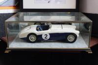 AUSTIN-HEALEY: A large exceptional (likely 1:10 scale) finely detailed model of a 1955 Austin-Healy 100S chassis AHS3701, thought to be scratch built by John Shinton in the UK, together with a framed collage presented to David Jones in appreciation of sev - 3