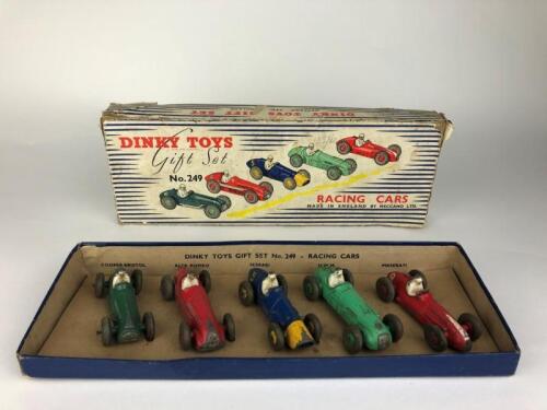 DINKY: An original Dinky Toys Gift Set No.249 ( Cooper-Bristol, Alfa Romeo, Ferrari, H.W.M., Maserati)