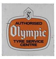 OLYMPIC: A 'Olympic - Authorised Tyre Service Centre' single sided tin advertising sign, 61cm square (SALEROOM NOTICE)
