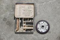 MAGNETO: A box of magneto brushes and a magdyno gear [Location: Sydney] - 2