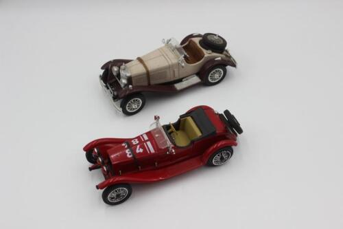 BBURAGO/POLISTIL: Two 1:18 scale models by Bburago and Polistil. Alfa Romeo and Mercedes-Benz.