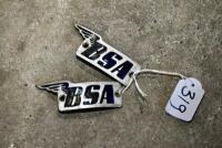 BSA: A Pair of BSA badges, circa 1940's. [Location: Sydney]