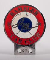 AMC RAMBLER: An&nbsp;AMC Rambler car club enamel grill badge, with stamped membership number '62', 9cm high