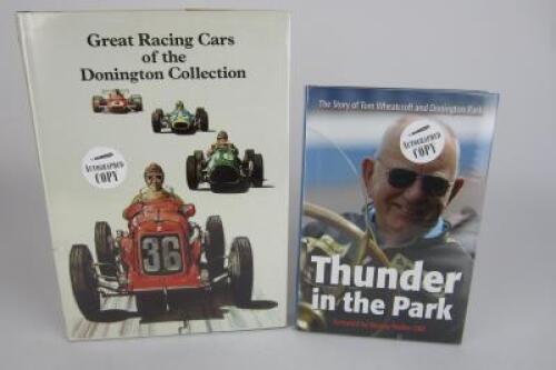 DONINGTON: Two hardcover books detailing Donington history. Tom Wheatcroft signatures.