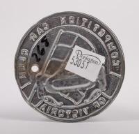 COMPETITION: A circa 1950s Competition Car Club of Victoria enamel grill badge, 7cm diameter - 2