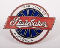 STUDEBAKER: A Studebaker Car Club of Australia enamel grill badge, 8cm diameter