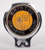 BRISTOL: A circa 1970s/1980s Bristol Owners Club (UK) enamel grill badge by Renamel UK, membership number '17' stamp to reverse