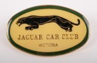 JAGUAR:A Jaguar car club of Victoria grille badge, 7cm x 11cm