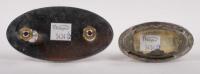 WOLSELEY: A pair of Wolseley badges, a Wolseley car club grille badge 5.5cm x 10.5cm, plus a Wolseley car badge, 4.5cm x 7.5cm - 2