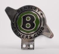 BENTLEY: A Bentley drivers club grille badge, an enamel grille badge from the UK, 9.5cm x 12cm