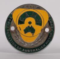 C.A.M.S.: An early CAMS, FIA, confederation of Australian motorsport grille badge, a very nice enamel example, has 7/11/64 scratched into the back, manufactured by K G Luke Melbourne, 6.5cm in diameter