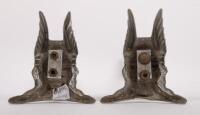 ROVER: A pair of Rover viking grille badges, both badges still have all mounting lugs and brackets intact, 8.5cm x 9cm - 2