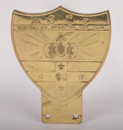 ASCC: An Australian sporting car club grille badge, the club was predominantly a NSW based club, quite a rare badge this one, i would date this badge to circa 1960's, 9cm x 11cm