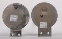 VINTAGE SPORTS: A pair of the vintage sports car club grille badges, the older one being enamel, manufactured by Marples and Beasley Birmingham, 7.5cm x 9.5cm, the second one being of the same design but a paint filled lighter weight badge, 7.5cm x 10cm - 2