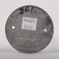 UNIVERSITY: A Melbourne university car club grille badge, an early example c1950's, manufactured by Stokes Melbourne, 7 cm in diameter - 2