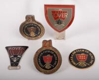 ROVER: A group lot consisting of 5 different Rover badges, 21 years Australia number 37, 21 years Australia number 54, Rover car club of Aust&nbsp;inc, Rover car club of SA, Cape Rover owners association