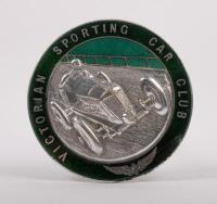 V.S.C.C.: An early Victorian Sporting Car Club enamel car grille badge, c1950's, 7.5cm in diameter