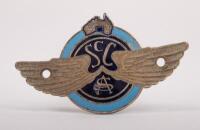 S.C.C.S.A.: A sporting car club of South Australia&nbsp;grille badge, an enamel version, c1960's, 7cm x 12cm
