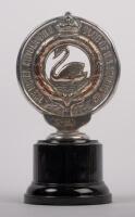 R.A.C.W.A.: A royal automobile club of W.A. incorporated&nbsp;car grille badge, member number 2633 stamped on the front, c1930s, manufactured by Sheridan Perth, 8.5cm x 10.5cm