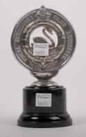 R.A.C.W.A.: A royal automobile club of W.A. incorporated&nbsp;car grille badge, member number 2633 stamped on the front, c1930s, manufactured by Sheridan Perth, 8.5cm x 10.5cm - 2