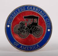 CARRIAGE: A horseless carriage club of America grille badge, excellent enamel inlay, 9cm diameter&nbsp;