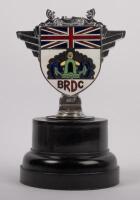 B.R.D.C: A circa 1930s British Racing Drivers Club members badge, made by Collins of London, stamped '519' and 'T.V.G Selby' to lower front