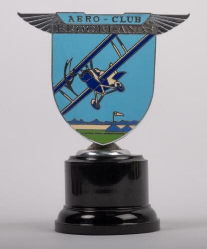 BROOKLANDS: A circa 1930s Brooklands Aero-Club members badge made by Spencer of London, stamped '18' to reverse