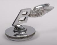 BENTLEY: A circa 1930s chrome plated bronze Bentley mascot mounted to radiator cap, 6.2cm high [UPDATED PHOTOS]