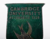 CAMBRIDGE: A chrome enamel 'Cambridge University Automobile Club' grille badge - 2