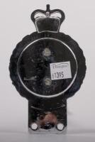 BRITISH ARMED FORCES: A chrome enamel Sussex Yeomanry grille badge made by J. R. Gaunt of London with crown top - 3