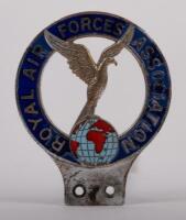R.A.F.A: A chrome enamel Royal Air Forces Association grille badge
