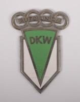 AUTO UNION: A small chrome enamel Auto Union - DKW badge from Germany