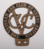 V.C.C: A Veteran Car Club of Great Britain grille badge, stamped '1001' to rear