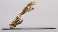 JAGUAR: A Jaguar 'leaping cat' bonnet mascot affixed to metal stand, 12cm long - 2