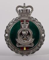 BRITISH ARMY: A chrome enamel British Army Queen Mary Regiment Surrey Yeomanry grille badge