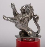 LION MASCOT: A likely pre-war 'rampant lion' car mascot, 10cm high, 11cm wide - 2
