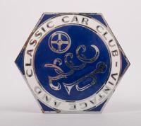 BALLARAT: A hexagon shaped chrome enamel&nbsp;Ballarat Vintage and Classic Car Club grille badge, 9 cm in diameter