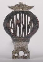 NRMA: An early chrome NRMA members grille badge, numbered '34134' to lower front, 14.5cm high, 9cm wide - 2