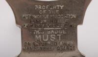 A.A U.K: An early Automobile Association United Kingdom members badge, engraved '602343' to lower front, 13.5cm high, 9.5cm wide - 3