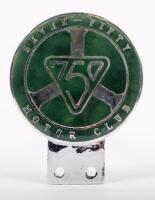 750 MOTOR CLUB: A 'Seven Fifty Motor Club' car badge