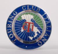 ITALY: A chrome enamel Italian Touring Club badge, 9 cm in diameter