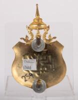THAILAND: An enameled&nbsp;Royal Bangkok Sports Club badge with crown finial, 13cm high, 8cm wide - 2