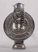 INDIA: A fine detailed circa 1930s chrome Automobile Association of Bengal badge, 11cm high, 7cm wide