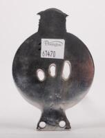 INDIA: A fine detailed circa 1930s chrome Automobile Association of Bengal badge, 11cm high, 7cm wide - 2
