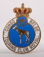BELGIAN CONGO: An enamel Touring Club of Royal Belgian Congo badge with crown finial, 7.5cm in diameter