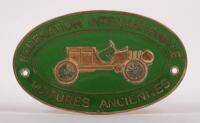 F.I.V.A: A fine detailed enamel Federation Internationale Voitures Anciennes oval grille badge, 10cm in diameter