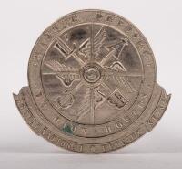 DE DION-BOUTON: A fine detailed circa 1910s chrome De Dion-Bouton radiator emblem badge, 5.5cm in diameter